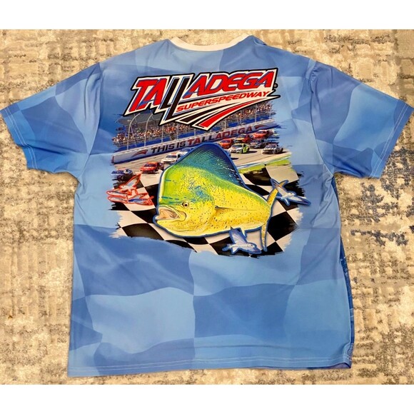 Guy Harvey X Nascar Talladega T-Shirt Short Sleeve XL All Over Print Mahi - Picture 2 of 6
